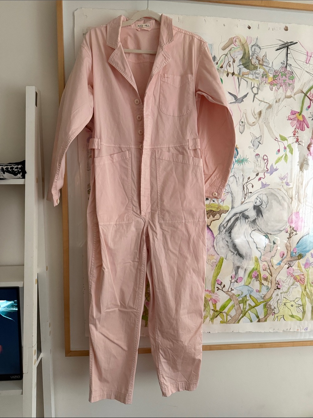 Alex Mill Pale Pink Jumpsuit Blush Pink Cotton Utility